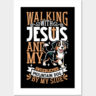 Jesus and dog - Entlebucher Mountain Dog Posters and Art